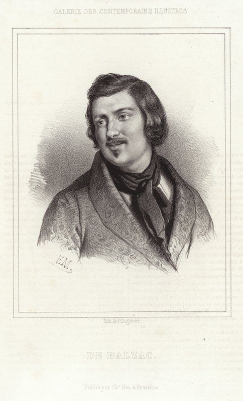 Portrett av Honoré de Balzac av French School