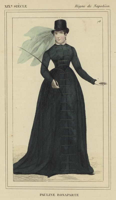 Portrett av Pauline Bonaparte (fargegravering) av French School