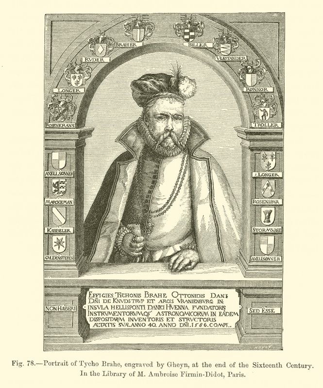 Portrett av Tycho Brahe, gravert av Gheyn, på slutten av det sekstende århundre (gravering) av French School