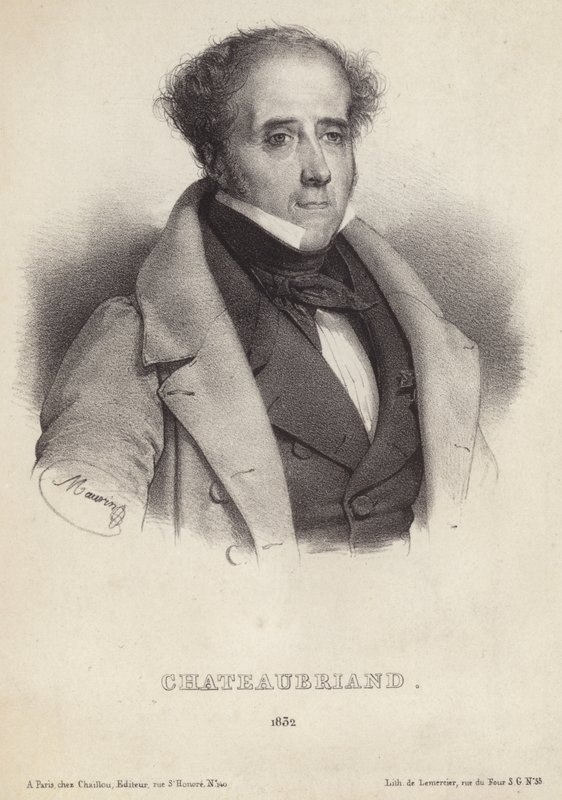 Portrett av Viscount de Chateaubriand av French School