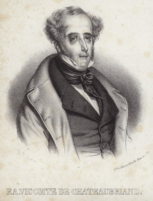Portrett av Viscount de Chateaubriand av French School