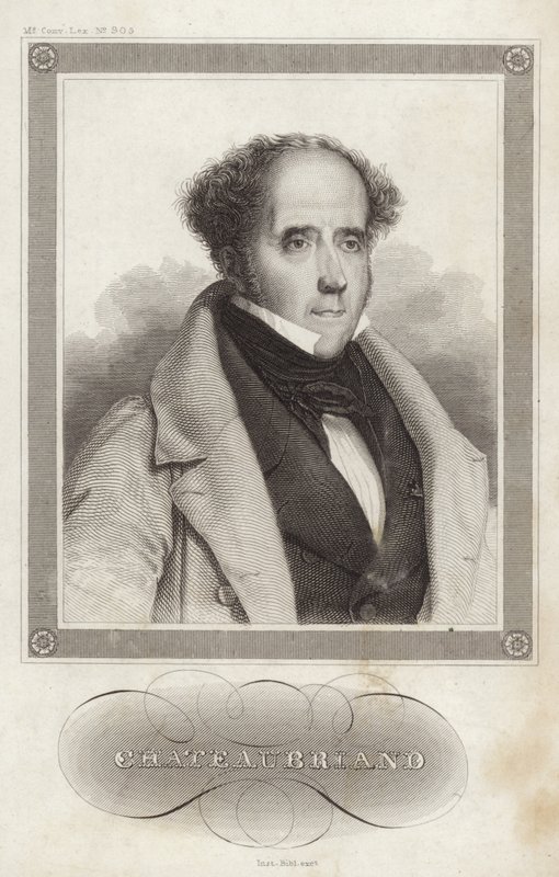Portrett av Viscount de Chateaubriand av French School