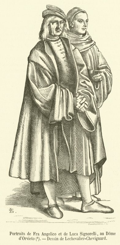 Portretter av Fra Angelico et de Luca Signorelli, au Dome d