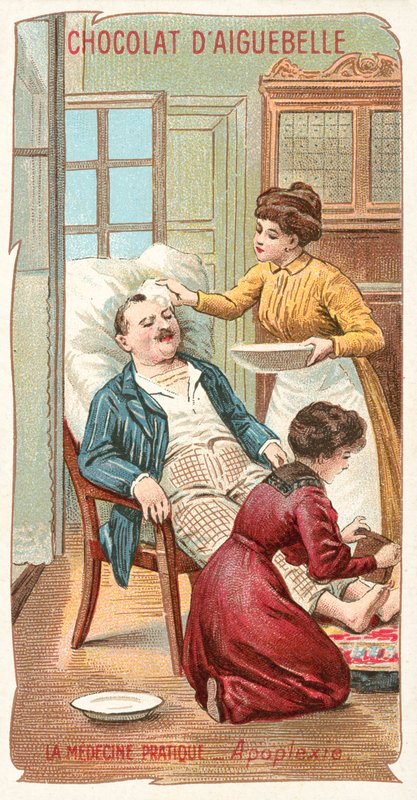 Praktisk medisin - apopleksi (chromolitho) av French School