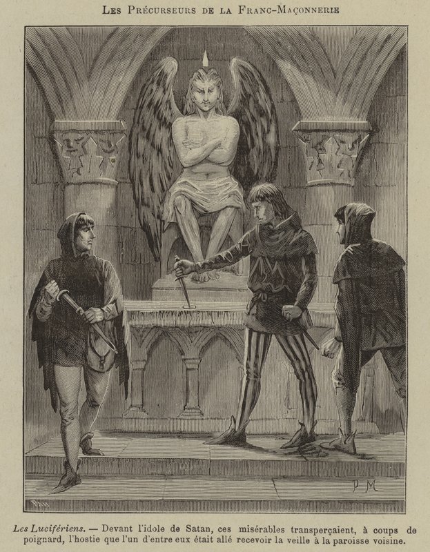 Forløpere for frimureriet: Luciferianerne (gravering) av French School