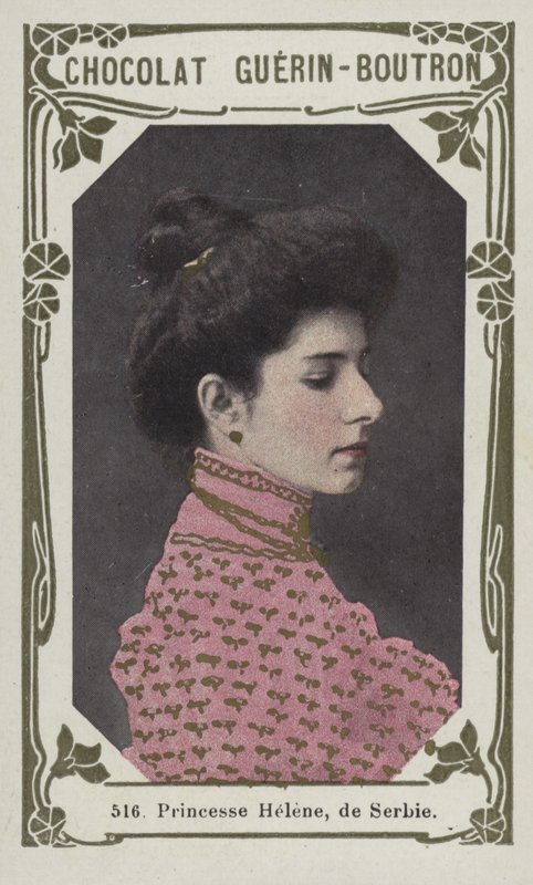 Prinsesse Helene, av Serbia (farget bilde) av French School