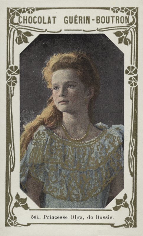 Prinsesse Olga av Russland (farget bilde) av French School