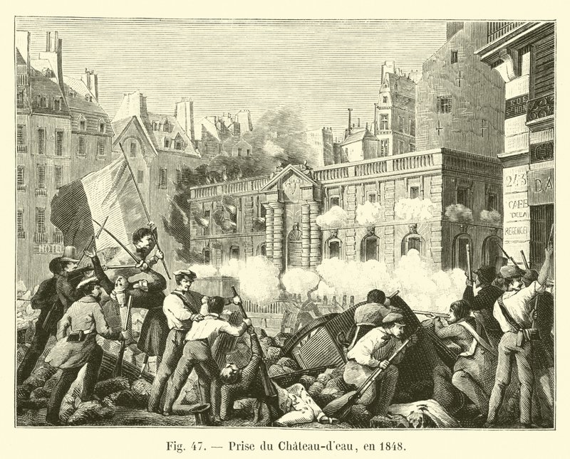 Fangst av Chateau-deau i 1848 av French School