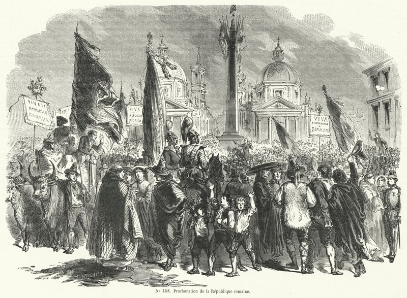 Proklamasjonen av den romerske republikk, Italia, 9. februar 1849 av French School