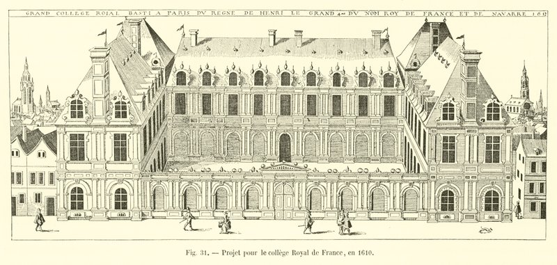 Prosjekt for Royal College of France, i 1610 av French School