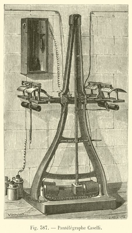 Puntelegraphe Caselli (gravering) av French School