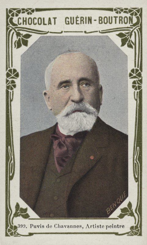 Puvis de Chavannes, maler (farget bilde) av French School