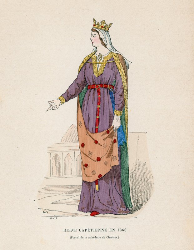 Dronning i 1360 av French School