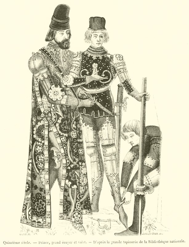 Femtende århundre, Prince, Grand Esquire og Valet (gravering) av French School