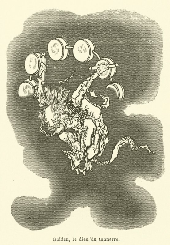 Raiden, tordenguden (gravering) av French School