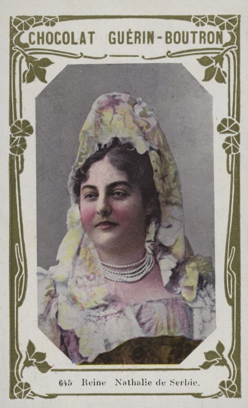 Dronning Nathalie av Serbia (farget bilde) av French School