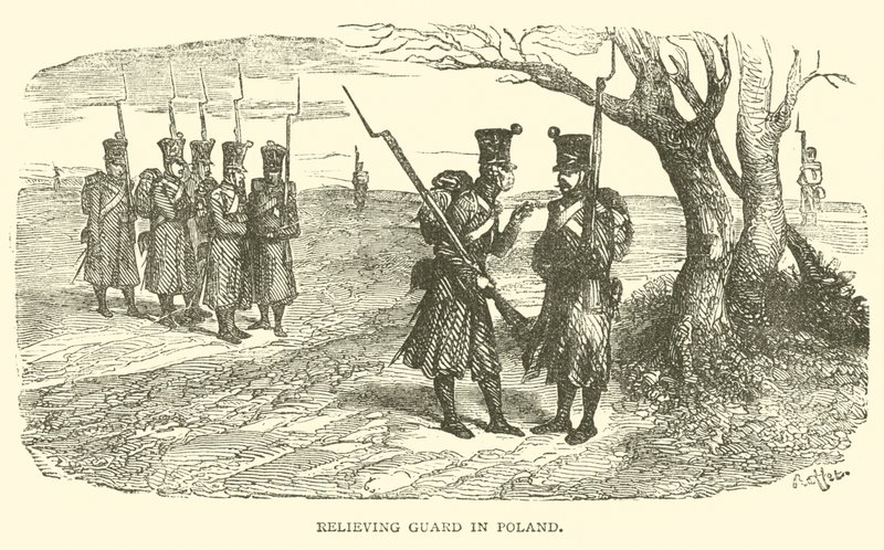 Avlastende vakt i Polen (gravering) av French School