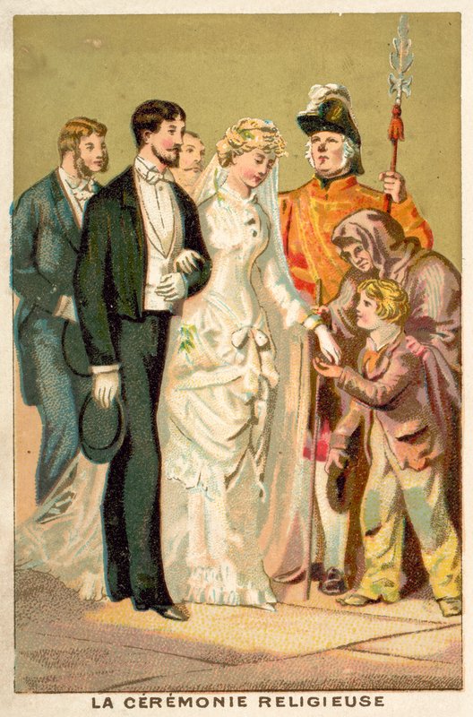 Religiøs ekteskapsseremoni (chromolitho) av French School