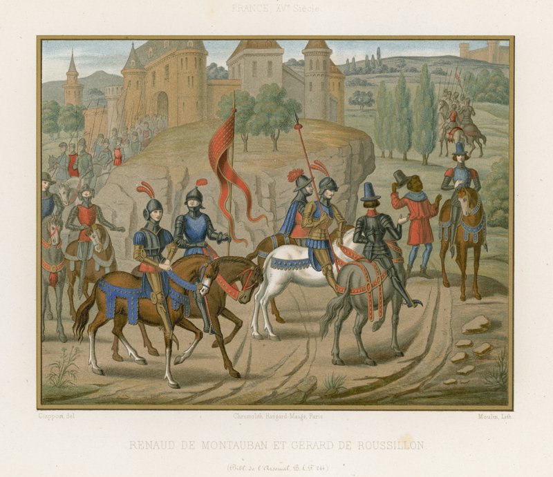 Renaud de Montauban og Girart de Roussillon av French School
