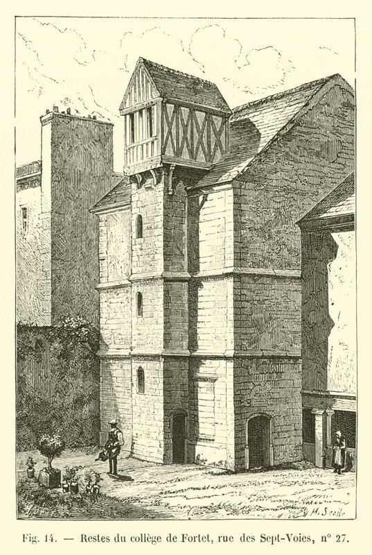Rester av college of Fortet, rue des Sept-Voies, nr. 27 av French School