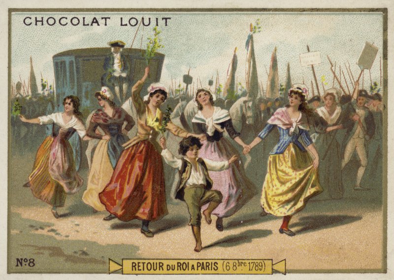 Kong Louis XVIs retur til Paris, den franske revolusjonen, 6. oktober 1789 av French School