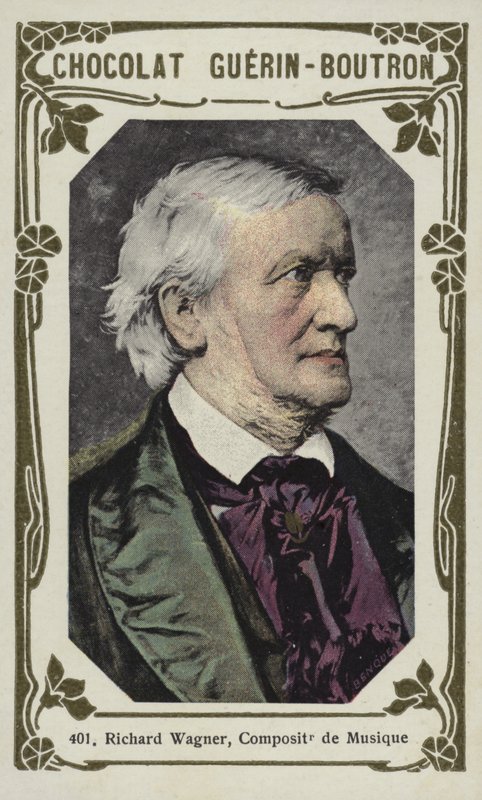 Richard Wagner, musikkkomponist (farget bilde) av French School