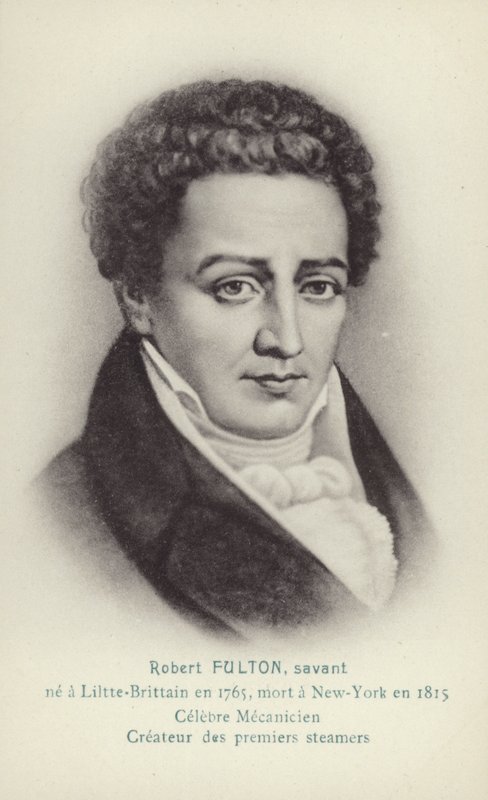 Robert Fulton (1765–1815), amerikansk ingeniør, oppfinner og dampbåtpioner (lito) av French School