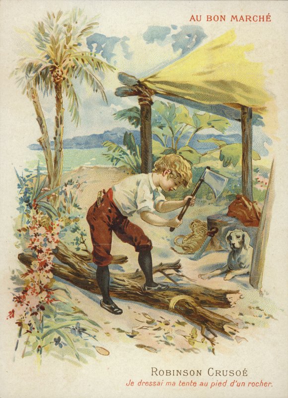 Robinson Crusoe hogger ved av French School