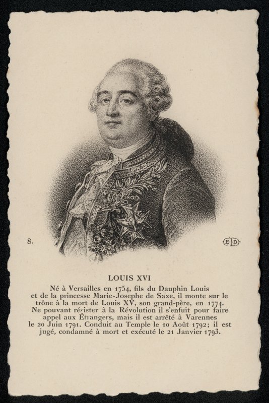 Roi Luis XVI (litho) av French School