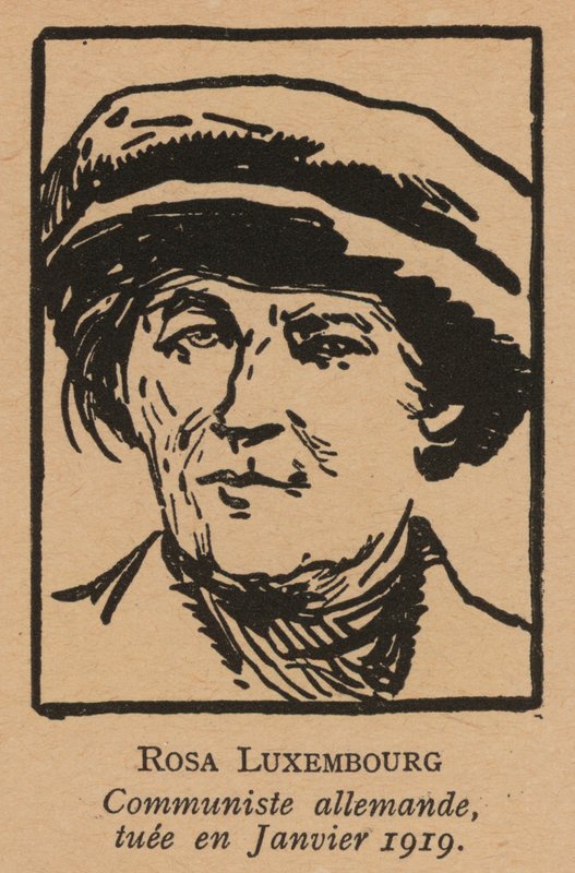 Rosa Luxemburg, tysk kommunistisk revolusjonær myrdet av Frikorpset etter Spartakistopprøret i januar 1919 (lito) av French School