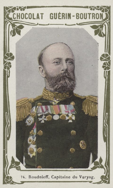 Roudnieff, kaptein for Varyag (farget bilde) av French School