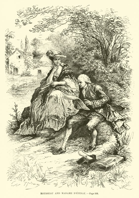 Rousseau og Madame dEpinay av French School