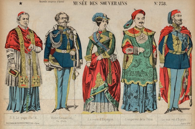 Royalty (farget gravering) av French School
