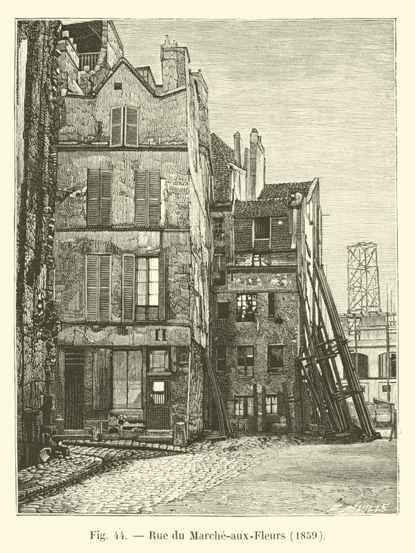 Rue du Marche-aux-Fleurs, 1859 av French School