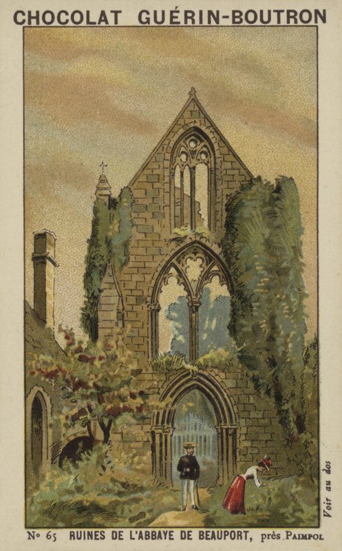Ruinene av Beauport Abbey, nær Paimpol av French School