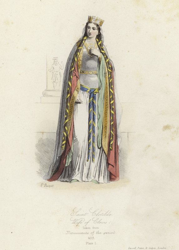 Saint Clotilde, kone til Clovis I, kongen av frankerne av French School