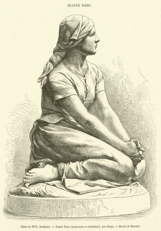 Salong fra 1872, Skulptur, Jeanne Darc, inspirasjon og oppløsning (gravering) av French School