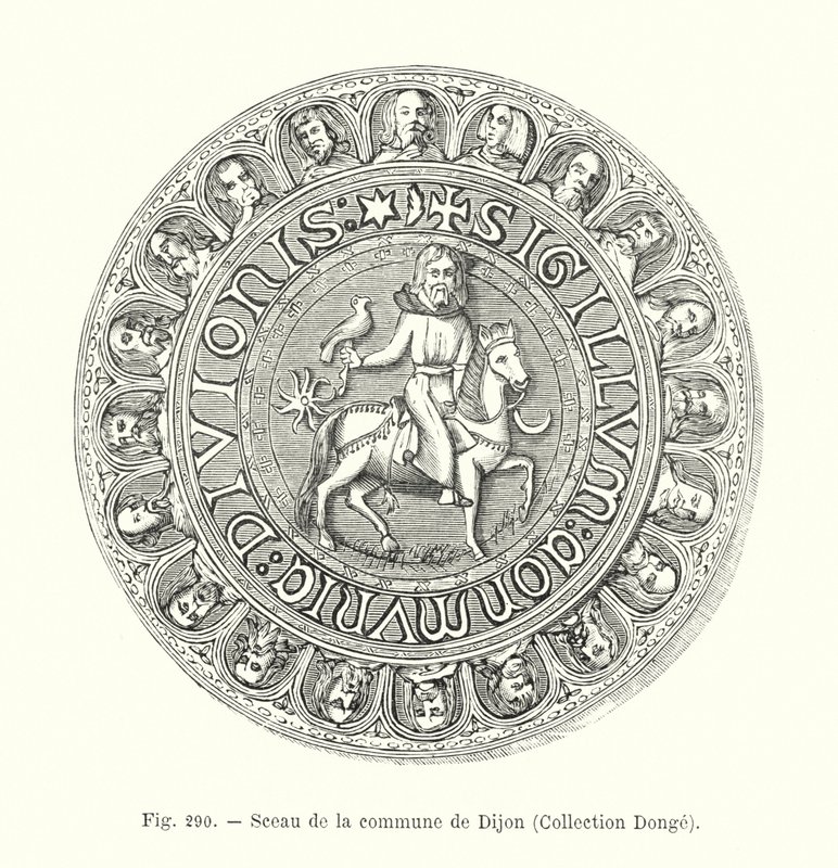 Segl fra Dijon kommune, Collection Donge (gravering) av French School