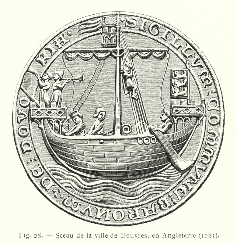 Segl fra byen Dover, England av French School