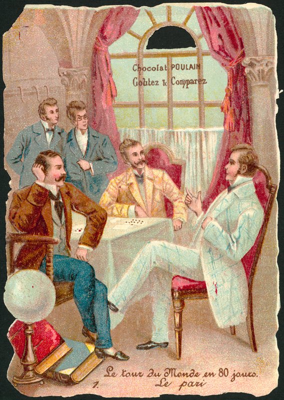 Scene fra hele verden på åtti dager, av Jules Verne (chromolitho) av French School