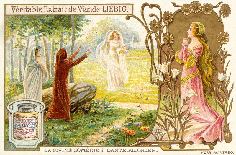 Scene fra Divine Comedy, av Dante Alighieri (chromolitho) av French School