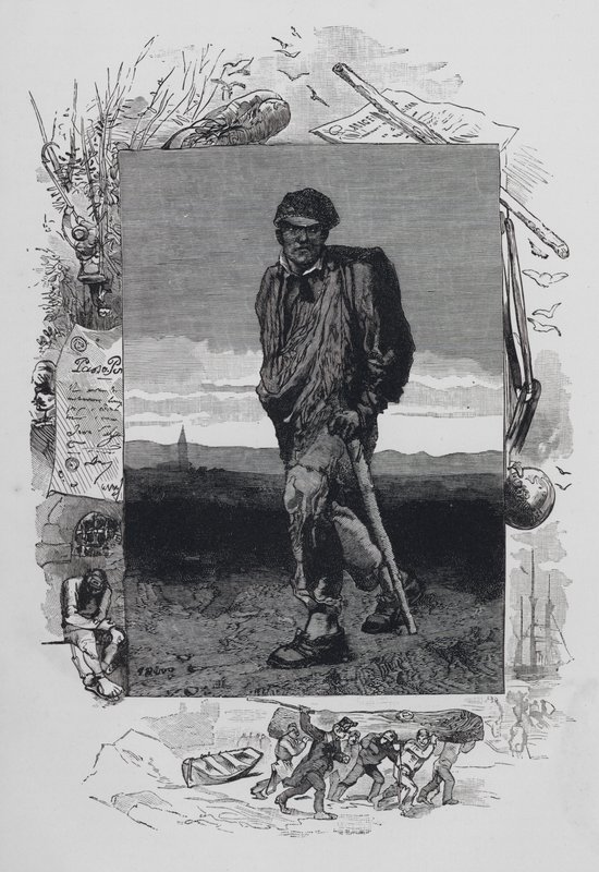 Scene fra Les Miserables, av Victor Hugo: Jean Valjean (gravering) av French School