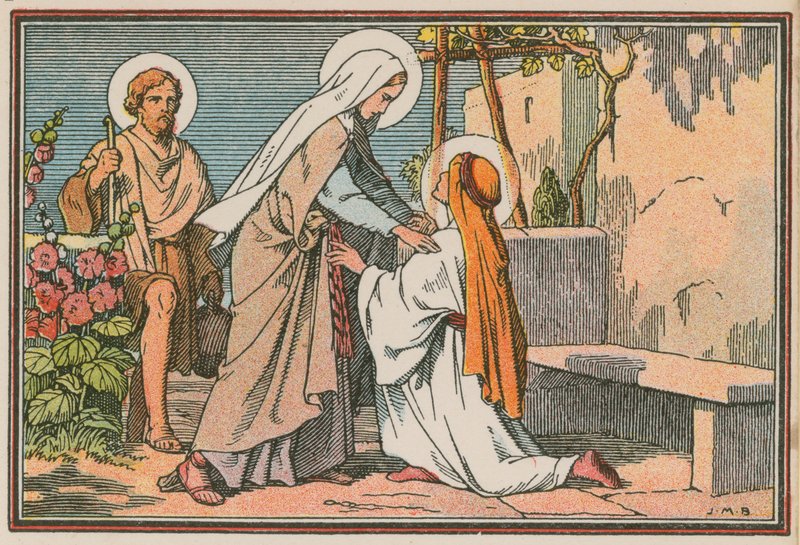 Scene fra Jesu liv (farget gravering) av French School