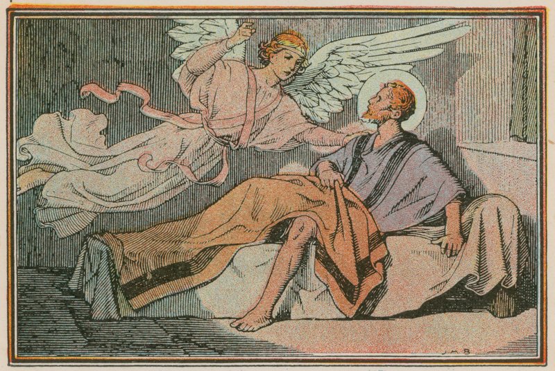 Scene fra Jesu liv (farget gravering) av French School