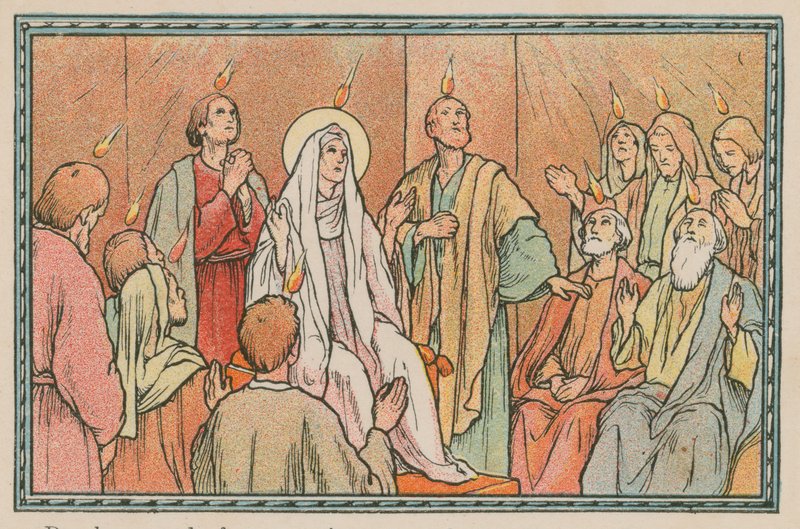 Scene fra Jesu liv (farget gravering) av French School