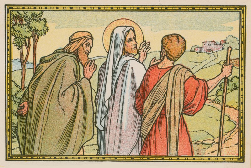 Scene fra Jesu liv (farget gravering) av French School