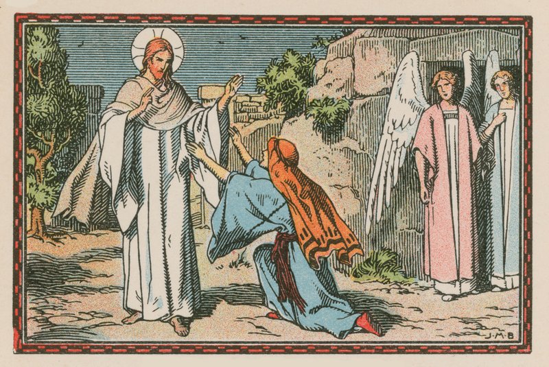 Scene fra Jesu liv (farget gravering) av French School