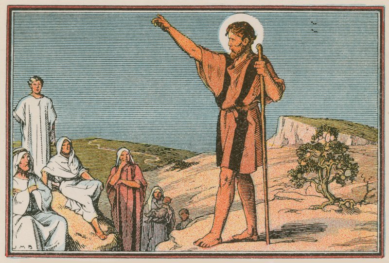 Scene fra Jesu liv (farget gravering) av French School