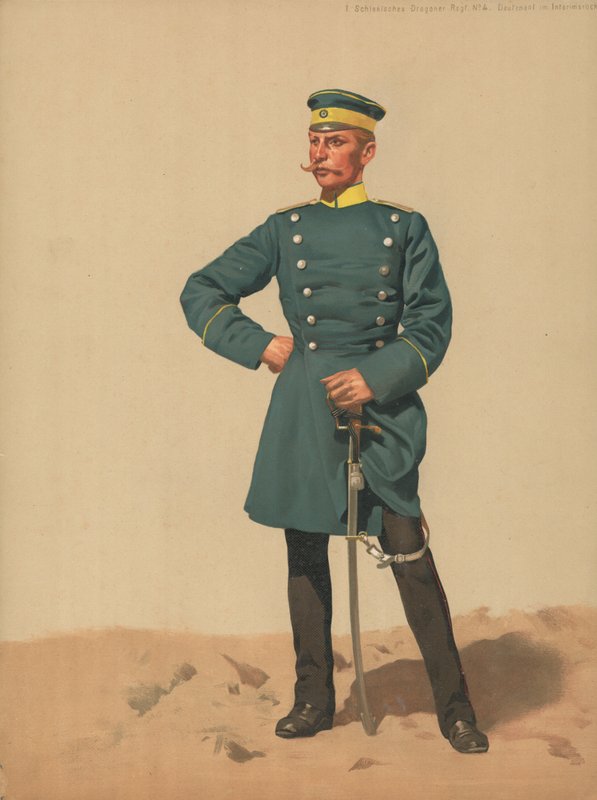 Silesian Dragons Regt nr. 4, løytnant i midlertidig frakk av French School