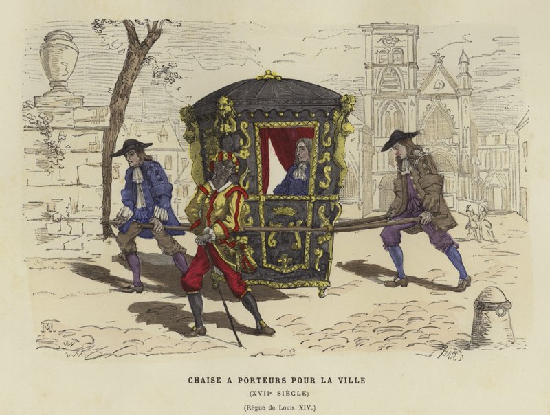 Sedan-stol for bruk i byen, regjering av Louis XIV av Frankrike, 1600-tallet av French School
